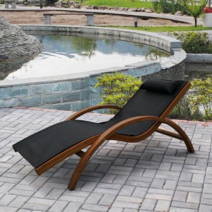 Шезлонг-лежак из сибирской лиственницы AFM-503 Black Афина