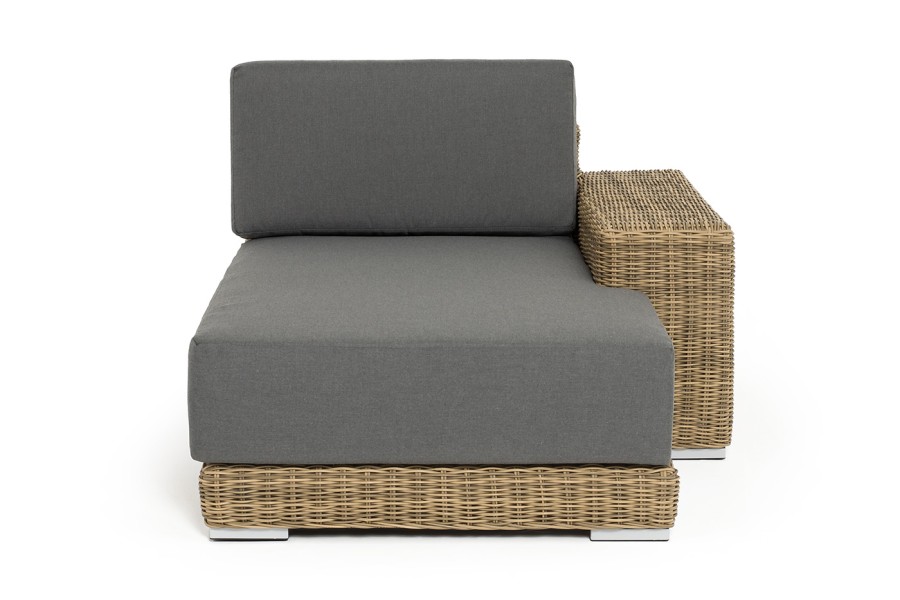 Кушетка из искусственного ротанга Капри, соломенный