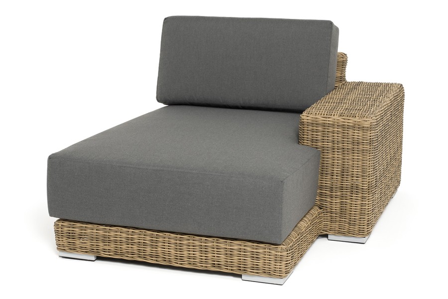 Кушетка из искусственного ротанга Капри, соломенный