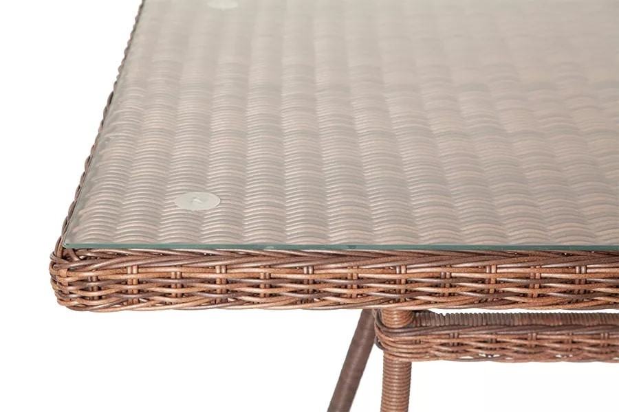 Обеденный стол из искусственного ротанга Латте Brown 160х90см 4sis