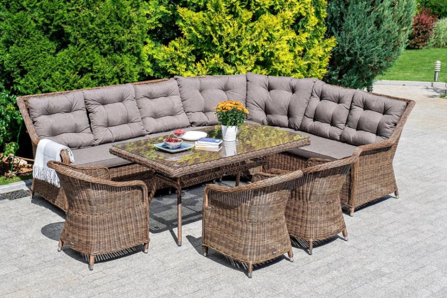 Обеденный стол из искусственного ротанга Латте Brown 160х90см 4sis