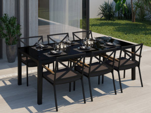 Обеденная группа Calma 200 антрацит Gardenini