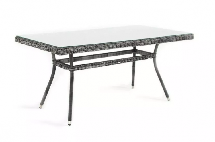 Обеденный стол из искусственного ротанга Латте Графит 160x90 4sis