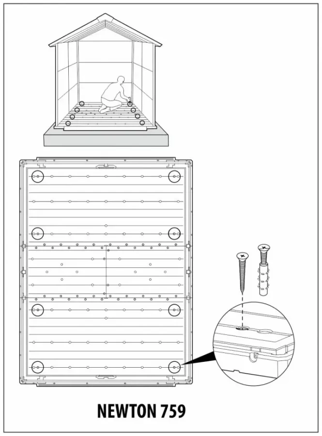 Пластиковый сарай Newton 759 серый Keter