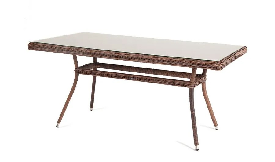 Обеденный стол из искусственного ротанга Латте 140х80см Brown 4sis