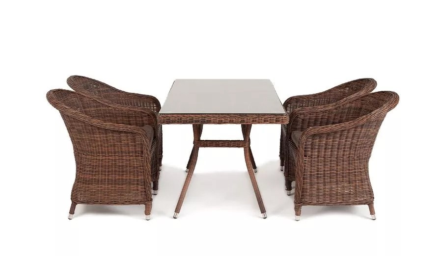 Обеденный стол из искусственного ротанга Латте 140х80см Brown 4sis