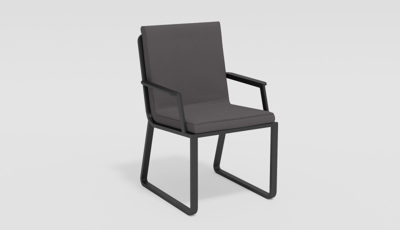 Стул Voglie armrest серый с подлокотниками Gardenini