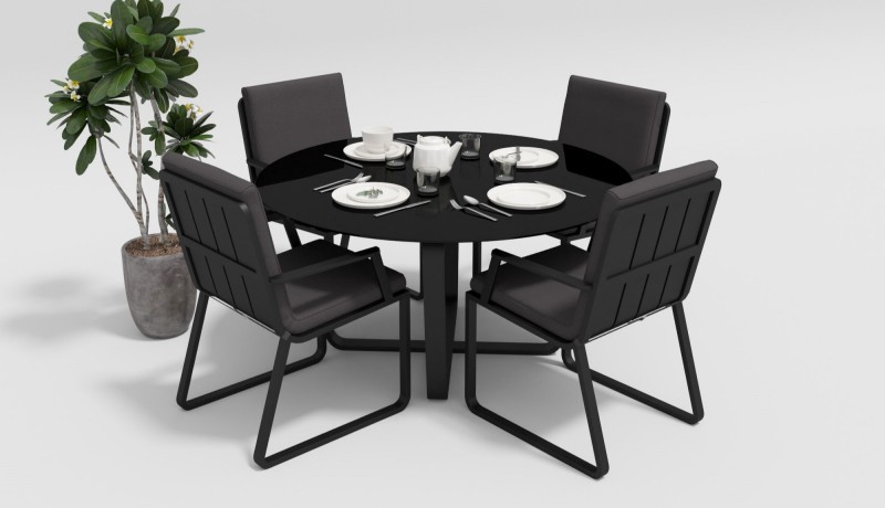 Стул Voglie armrest серый с подлокотниками Gardenini