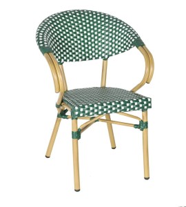 Плетеный стул Грас из искусственного ротанга, зеленый 	4sis
