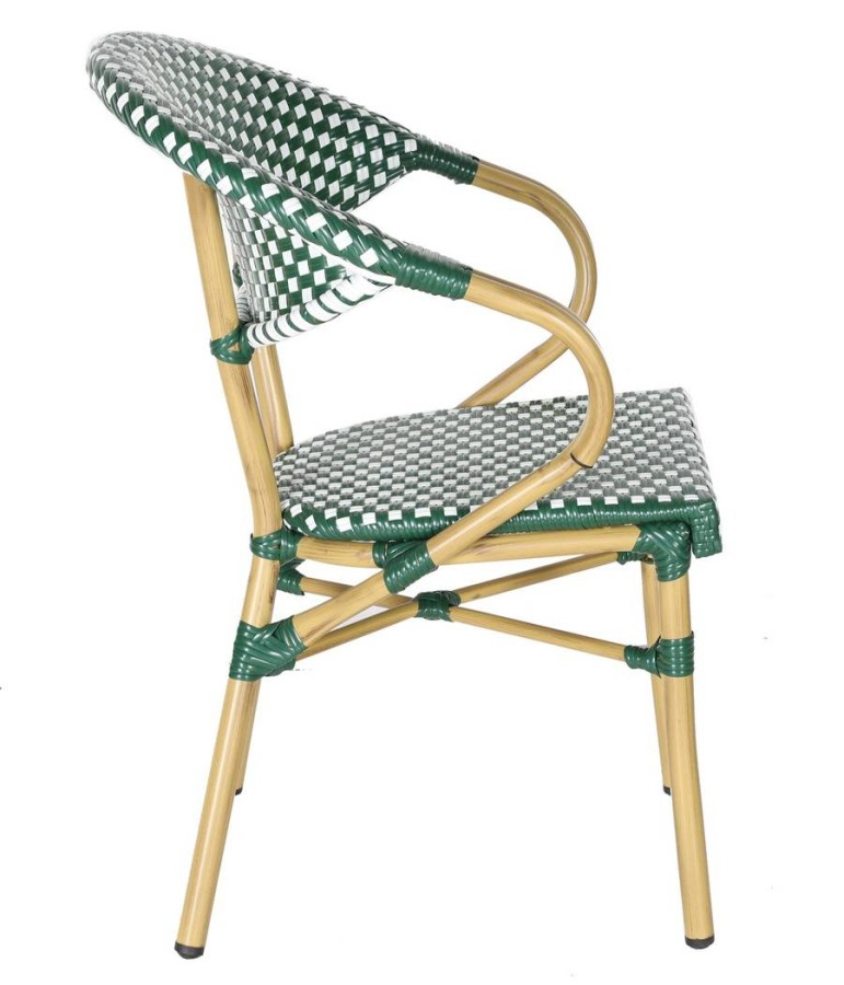 Плетеный стул Грас из искусственного ротанга, зеленый 	4sis