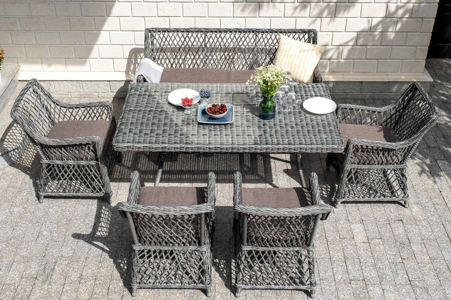 Обеденная группа Катания на 6 персон, графит 4sis