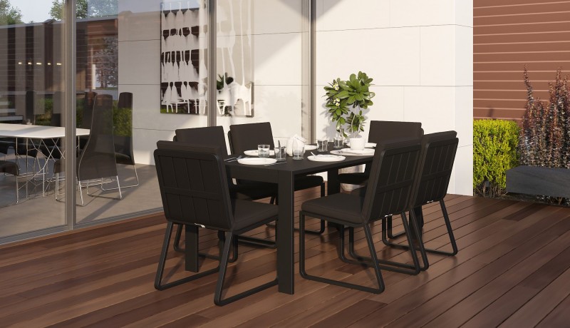 Обеденная группа Malia 180 антрацит Gardenini