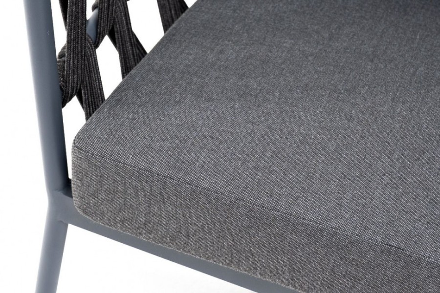 Плетеное кресло Диего из роупа темно-серое 4sis