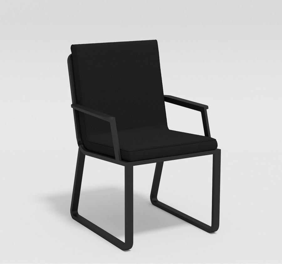 Обеденная группа Malia 180 с подлокотниками антрацит Gardenini