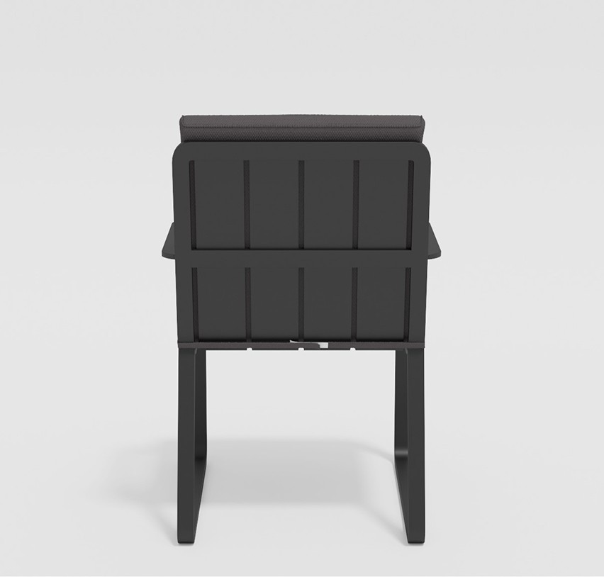 Обеденная группа Malia 180 с подлокотниками антрацит Gardenini