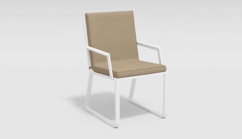 Стул Voglie armrest бежевый с подлокотниками Gardenini