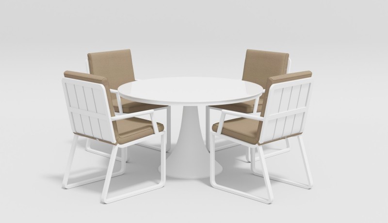 Стул Voglie armrest бежевый с подлокотниками Gardenini