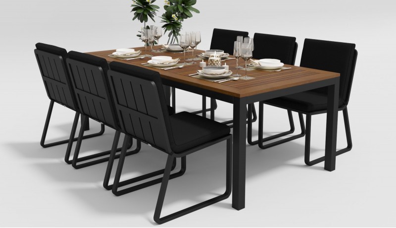 Обеденная группа Bella Voglie 220 черная Gardenini