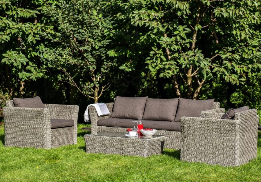 Диван трехместный Капучино ротанг гиацинт Graphite 4sis