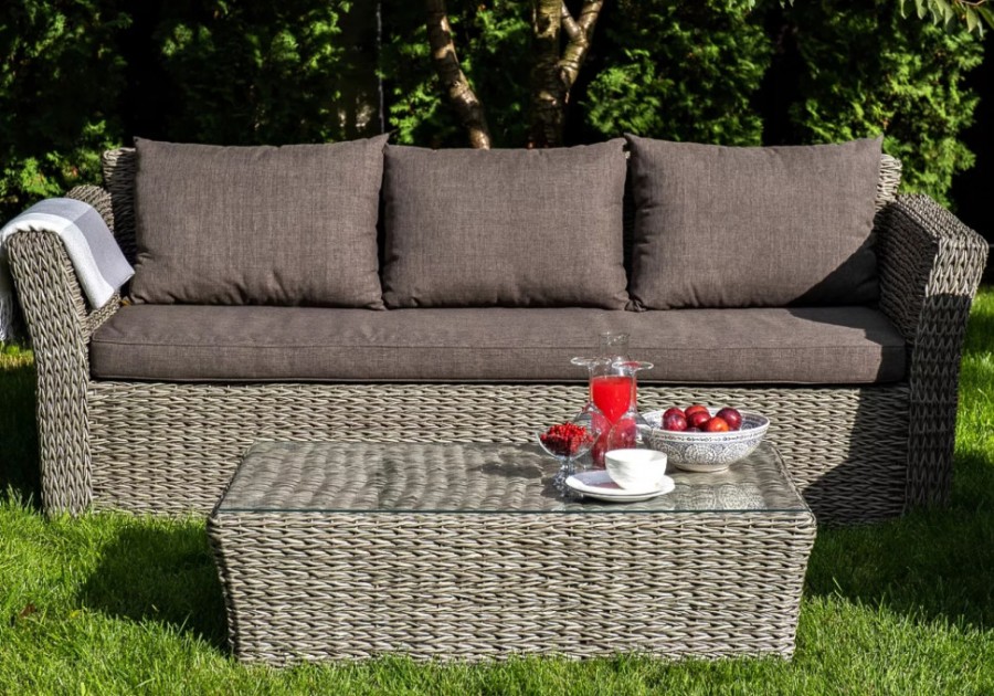 Диван трехместный Капучино ротанг гиацинт Graphite 4sis
