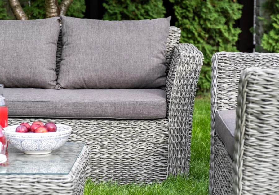 Диван трехместный Капучино ротанг гиацинт Graphite 4sis