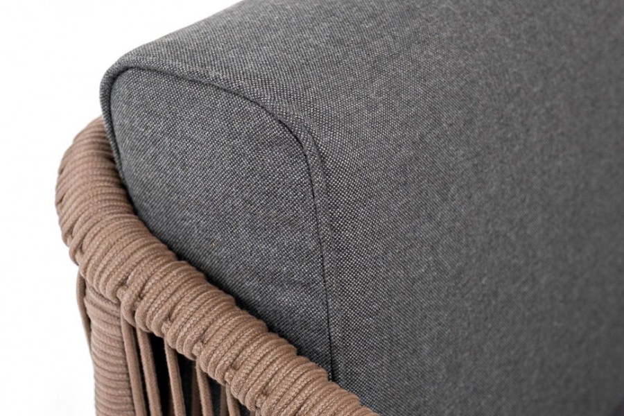 Кресло плетеное из роупа Канны бело-коричневое 4sis