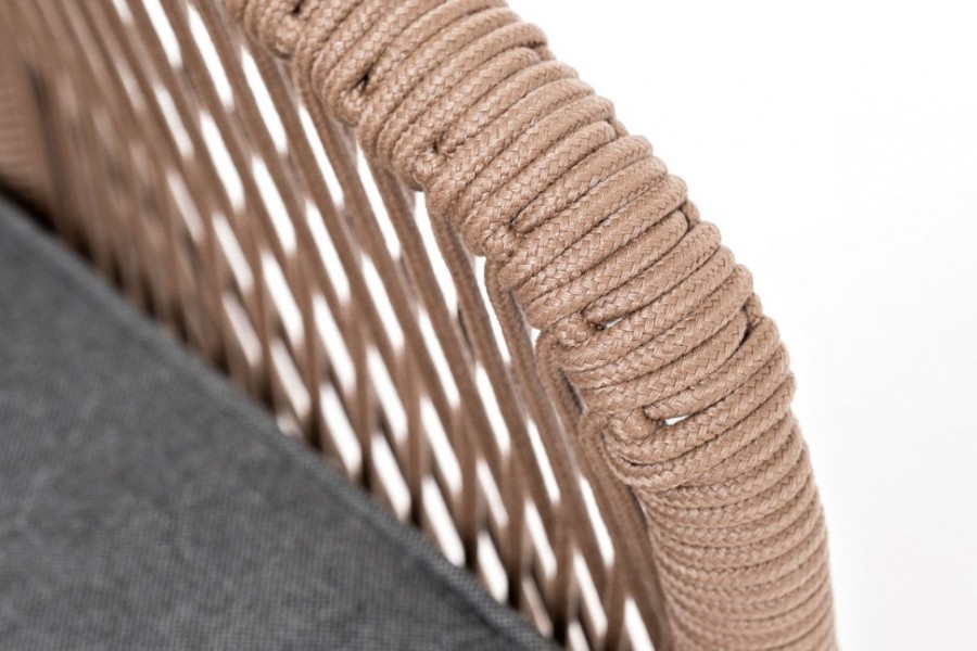 Кресло плетеное из роупа Канны бело-коричневое 4sis