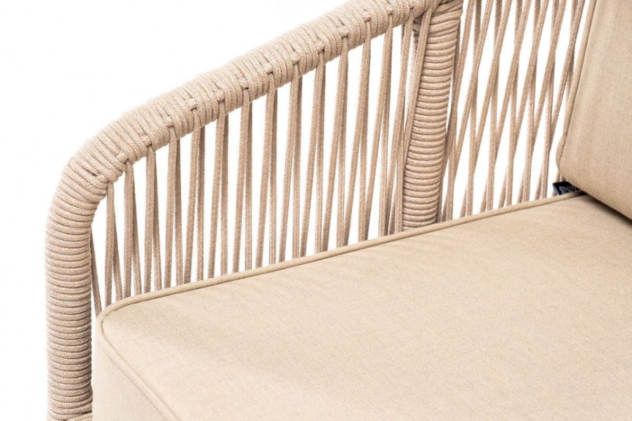 Плетеное кресло из роупа Канны, основание из дуба, бежевое 4sis