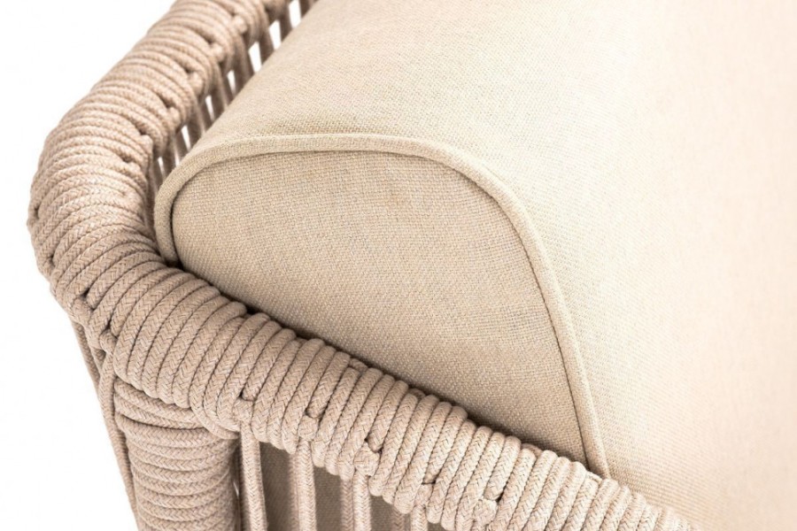 Плетеное кресло из роупа Канны, основание из дуба, бежевое 4sis