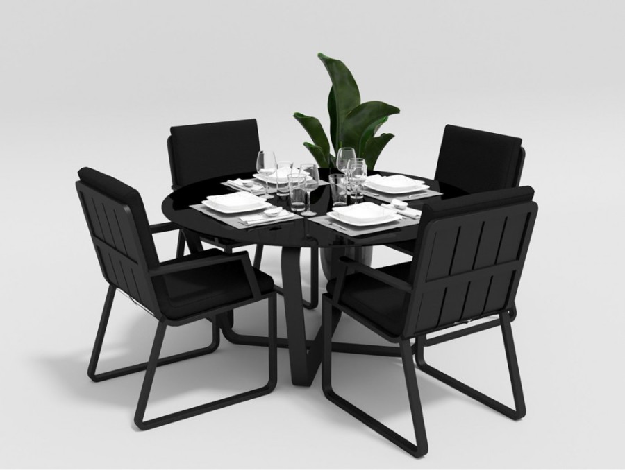 Обеденная группа Primavera серо-черная Gardenini