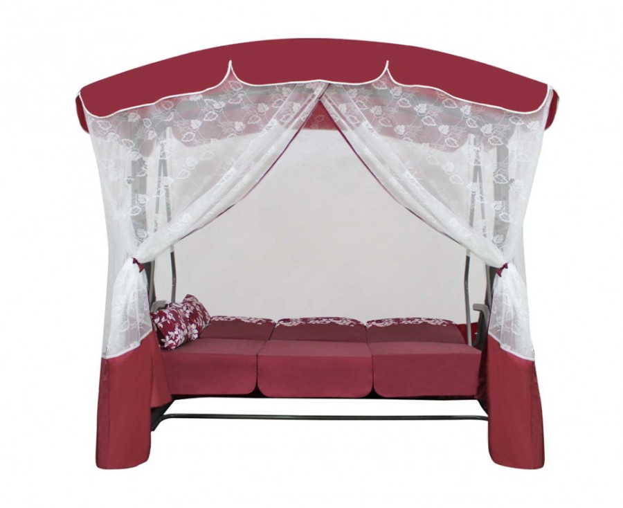 Садовые качели Элегант Премиум со столиком Бордо Garden