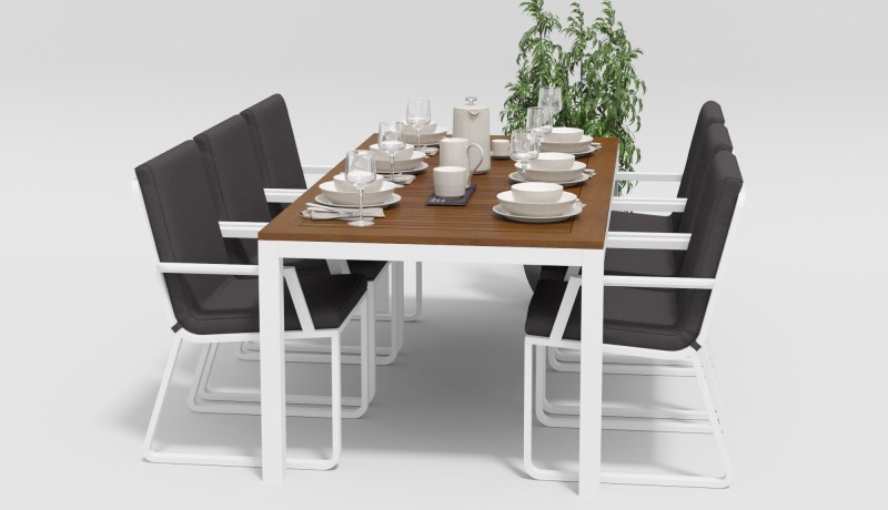 Стул Voglie armrest белый антрацит с подлокотниками Gardenini