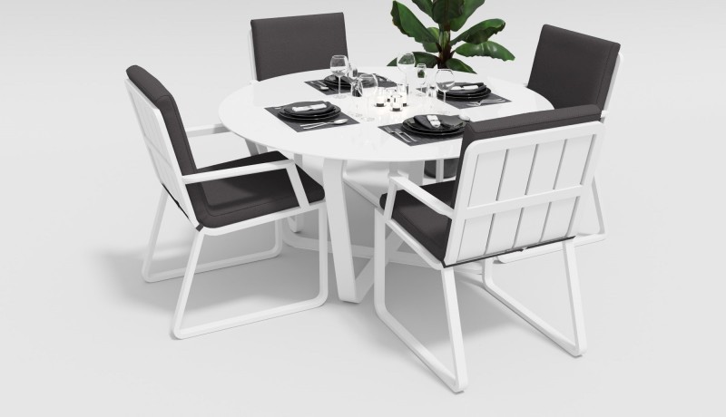 Стул Voglie armrest белый антрацит с подлокотниками Gardenini