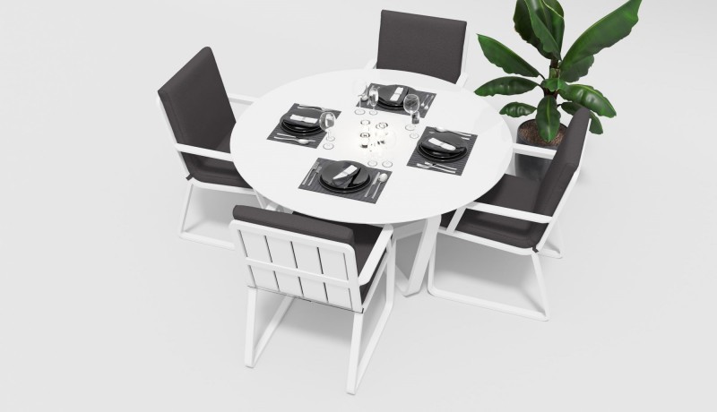 Стул Voglie armrest белый антрацит с подлокотниками Gardenini