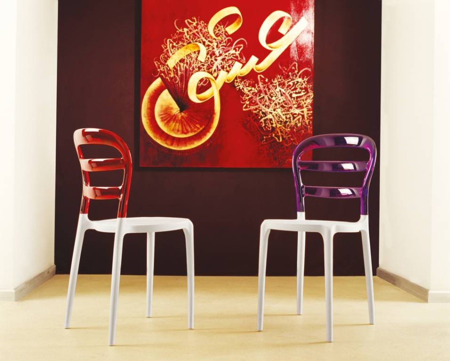 Стул пластиковый Miss Bibi белый/фиолетовый Garden