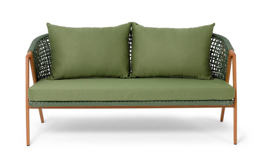 Двухместный диван из роупа Амстердам, зеленый 4sis
