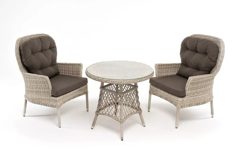 Кофейный комплект Алиса из искусственного ротанга, бежевый 4sis