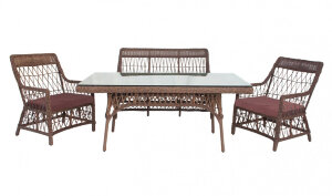 Комплект плетеной мебели Legend 3 коричневый Aiko