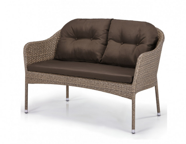 Плетеный диван из искусственного ротанга S54B-W56 Light brown Афина