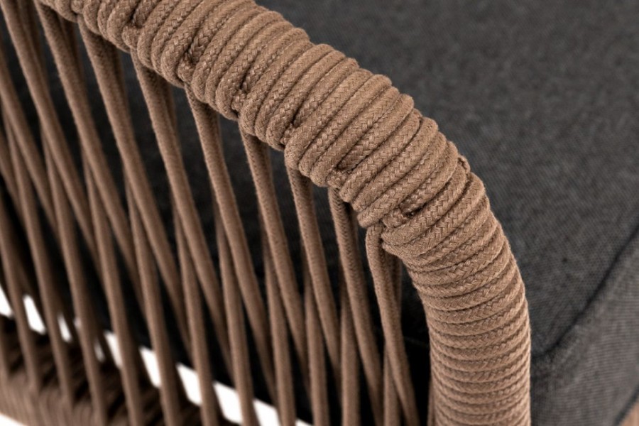 Кресло плетеное из роупа Канны серо-коричневое 4sis