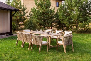 Обеденный комплект MICHELLE 8 из массива акации Royal Family