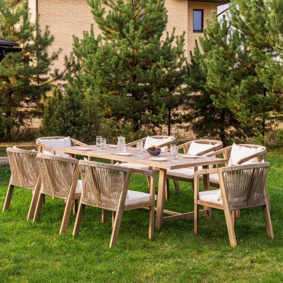 Обеденный комплект MICHELLE 8 из массива акации Royal Family