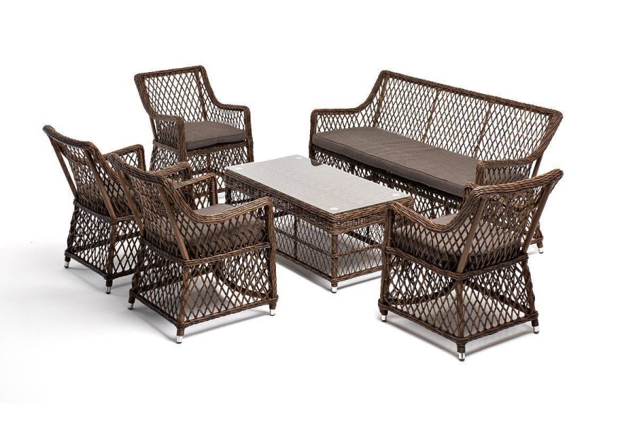 Лаунж-зона Асти на 6 персон, коричневый 4sis