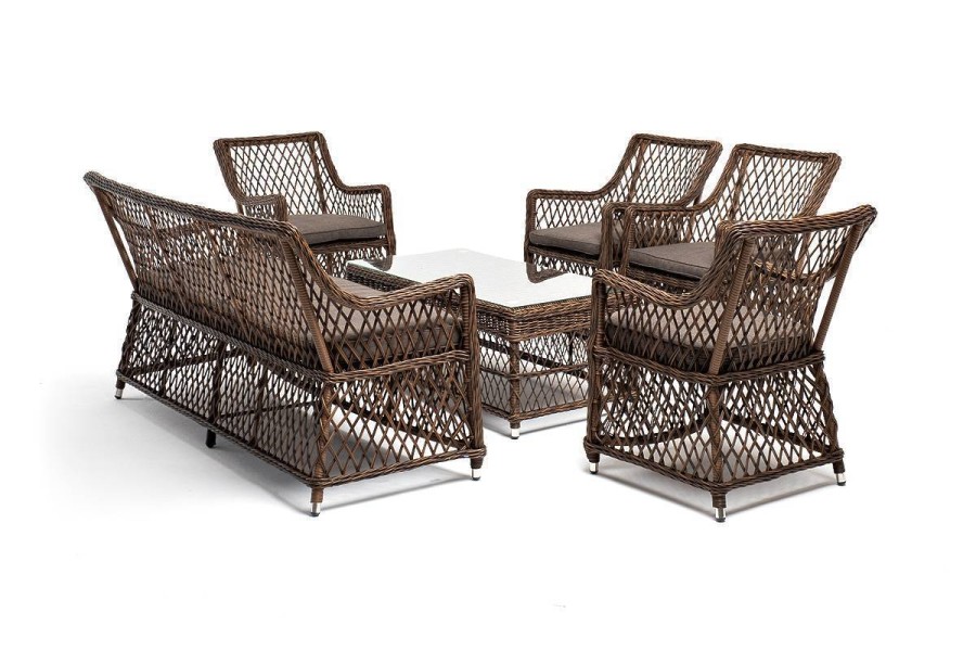 Лаунж-зона Асти на 6 персон, коричневый 4sis