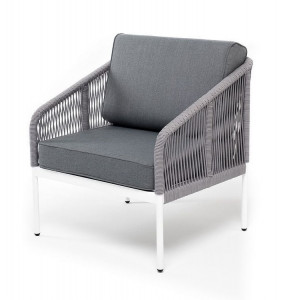 Кресло плетеное из роупа Канны серое 4sis