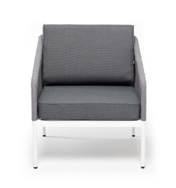 Кресло плетеное из роупа Канны серое 4sis