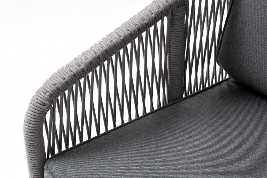 Кресло плетеное из роупа Канны серое 4sis