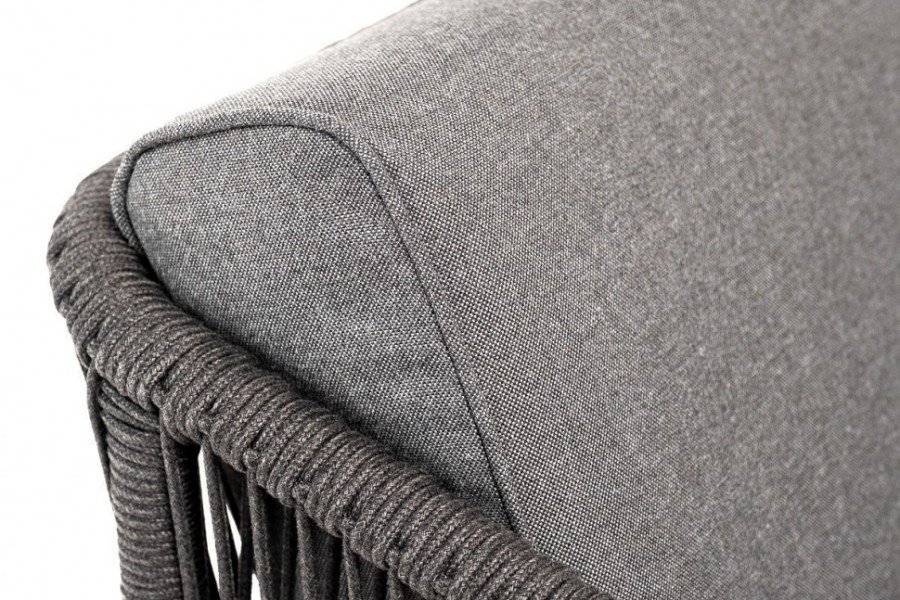 Плетеное кресло из роупа Канны, основание из дуба, темно-серое 4sis