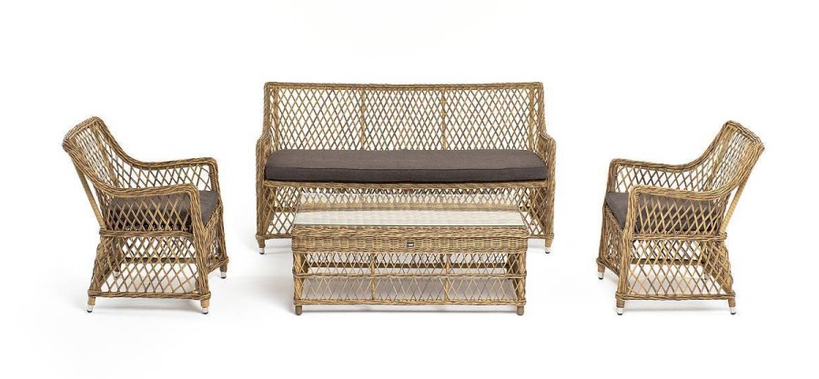 Лаунж-зона Асти на 4 персоны, соломенный 4sis