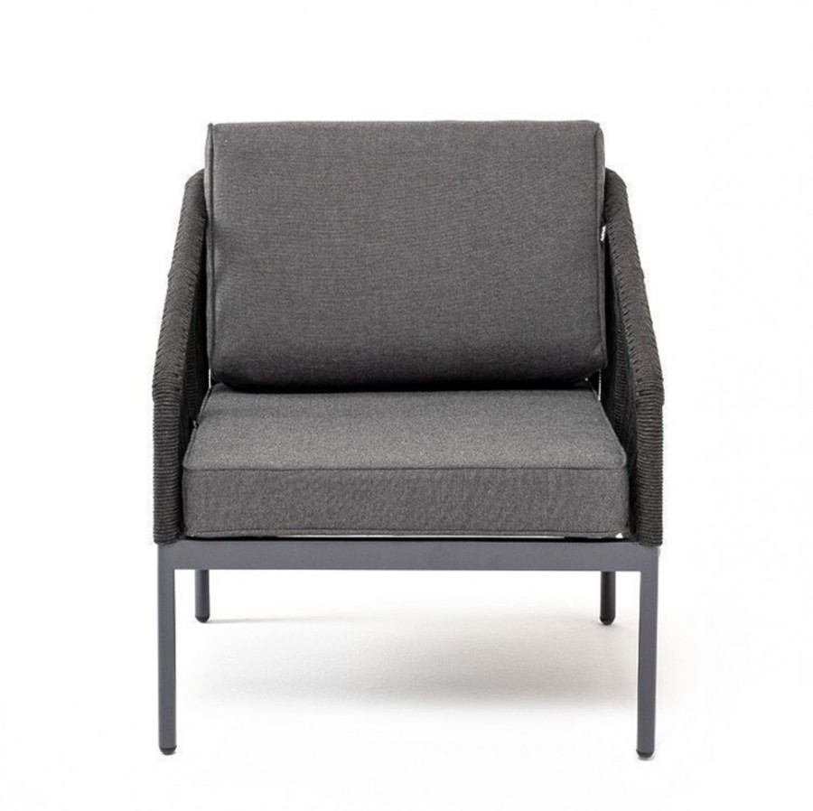 Кресло плетеное из роупа Канны темно-серое 4sis